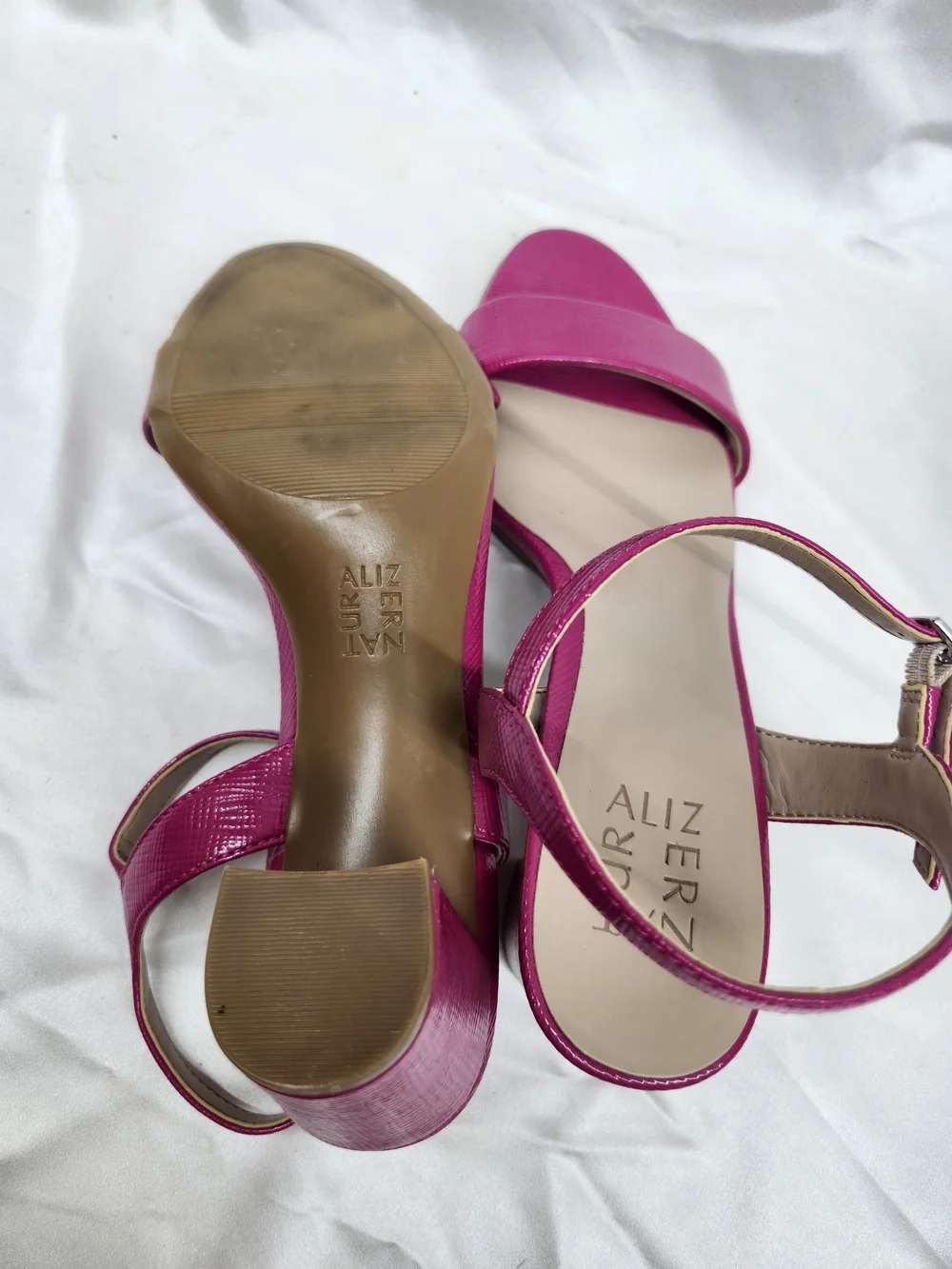 Naturalizer Pink Open-Toe Ankle Strap Heels